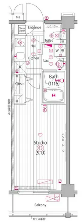 ガーラ・ヒルズ新宿 3階階 間取り