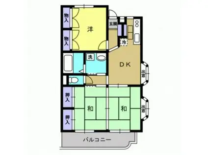 よねくらハイツ(3DK/1階)の間取り写真