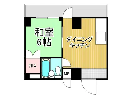 エクセレント伊丹(1DK/2階)の間取り写真