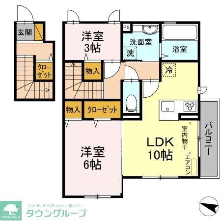 コートヴィラ(2LDK/2階)の間取り写真