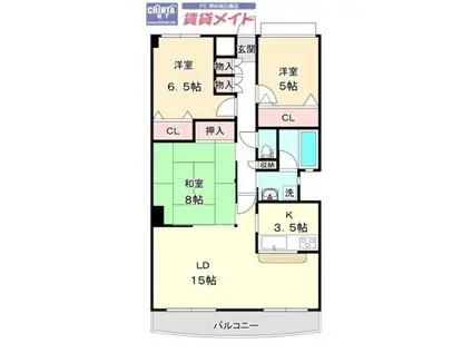 ドムス喜兵衛 宙の棟(3LDK/3階)の間取り写真