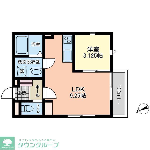 コンフィデンス東大宮G(1LDK/2階)の間取り写真