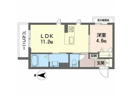 シャーメゾン山吹(1LDK/3階)の間取り写真