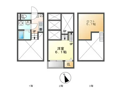 YSSTAGE吹上(1K/2階)の間取り写真