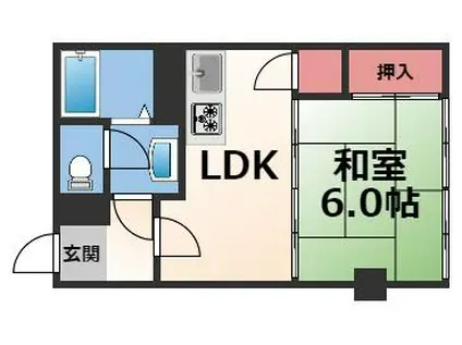 ダイワ高井田ビル(1LDK/4階)の間取り写真