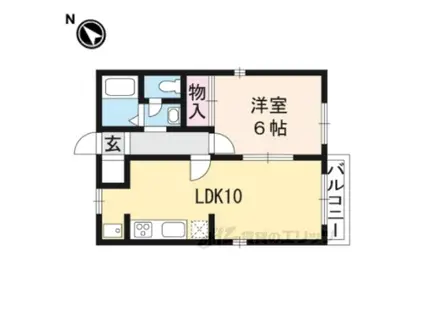 プロパティカオル2 A棟(1LDK/1階)の間取り写真