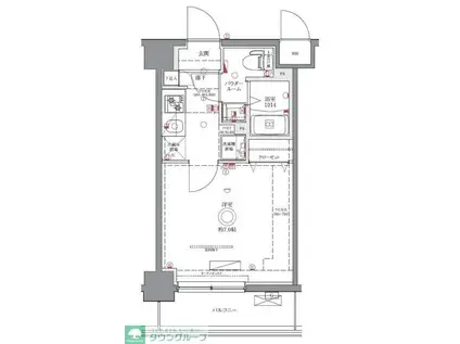 ジェノヴィア西川口II(1K/7階)の間取り写真
