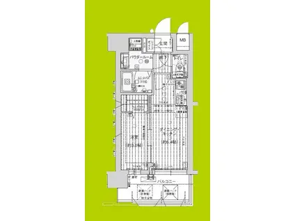 プレサンス東淀川駅前プローシェ(1DK/12階)の間取り写真