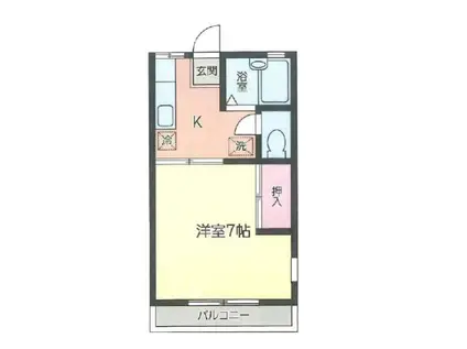 ベルメゾン大野(1K/2階)の間取り写真