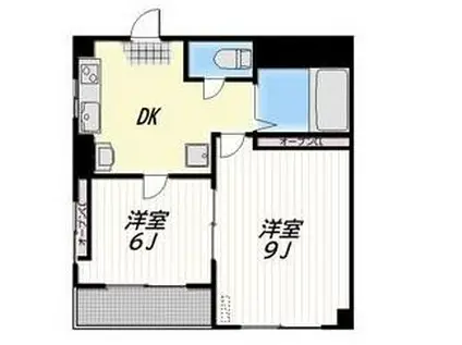 LILYCOLOR(2DK/2階)の間取り写真