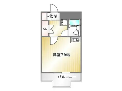 藤和シティコア神戸中道通(ワンルーム/8階)の間取り写真