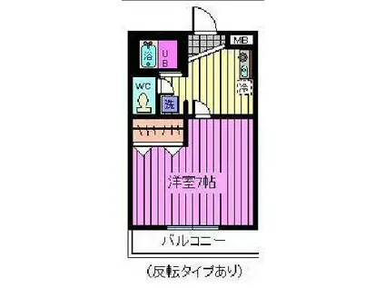 コティ・クーメリア(1K/2階)の間取り写真