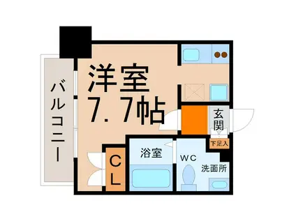 ライブコート丸の内(ワンルーム/9階)の間取り写真