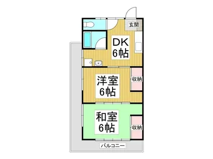 シーニックハイツささき 2(2DK/2階)の間取り写真