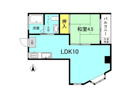 向山コーポ(1LDK/4階)の間取り写真