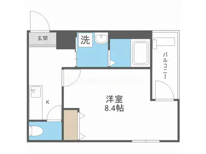 フジパレス城北公園通II番館(1K/1階)の間取り写真
