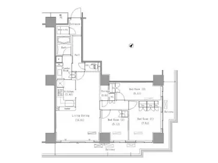 PARK AXIS 豊洲(3LDK/15階)の間取り写真