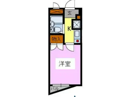 クレア川口(1K/2階)の間取り写真