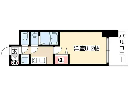 プレサンスジェネ千種内山II(1K/8階)の間取り写真