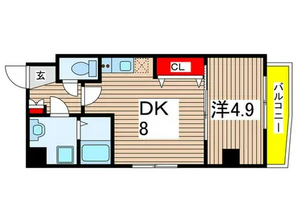 スターライト(1DK/7階)の間取り写真