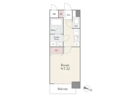 ルミエール西が丘(1K/4階)の間取り写真