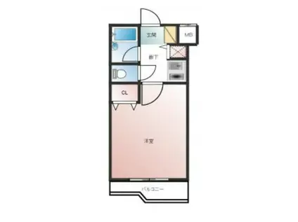 シャトラン弓木壱番館(1K/1階)の間取り写真