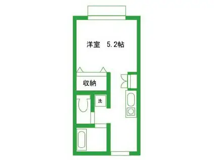 アイムタウン上祖師谷(1K/1階)の間取り写真