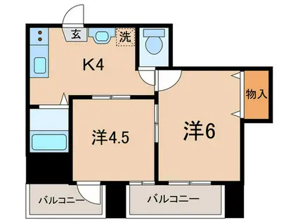 セシーズイシイ2(2K/4階)の間取り写真