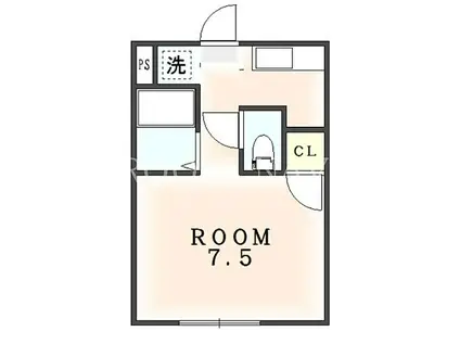 山本ハイツ(1K/4階)の間取り写真