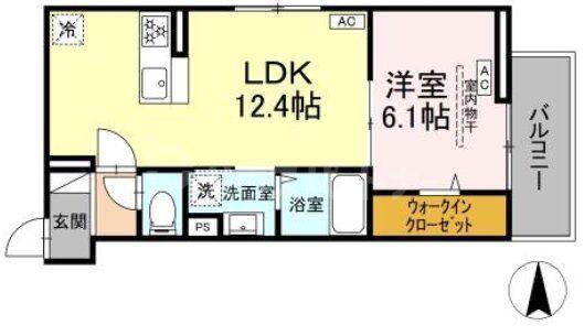 セレスティア南花畑IV(1LDK/3階)の間取り写真