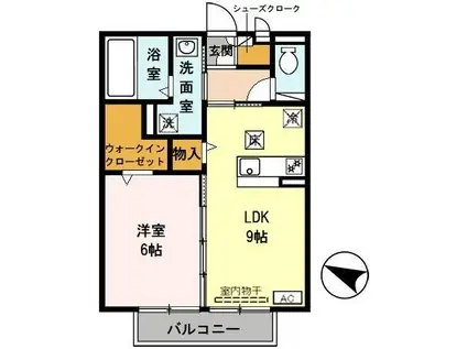 フェリーチェ小雑賀B棟(1LDK/1階)の間取り写真