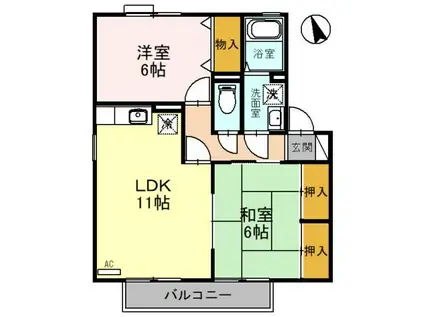 プランドール・のぞみ(2LDK/2階)の間取り写真