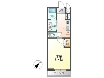 ペルティカ(1K/2階)の間取り写真