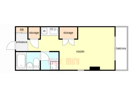 二宮ロイヤルハイツ1(ワンルーム/2階)の間取り写真