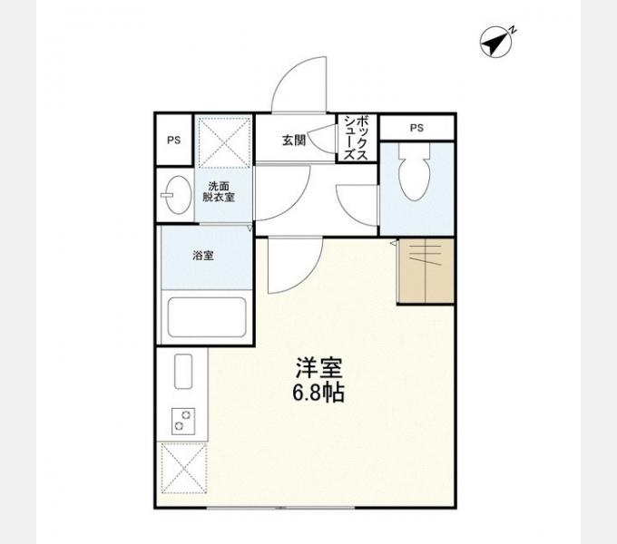 ウェルスクエアイズム渋谷本町(ワンルーム/1階)の間取り写真