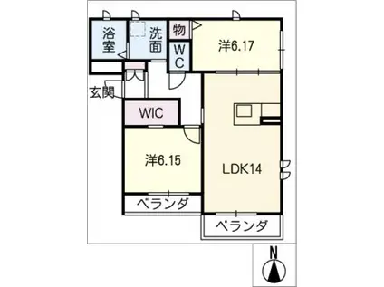 GAUDI中村日赤(2LDK/3階)の間取り写真