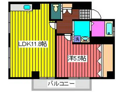 新井ビル(1LDK/2階)の間取り写真