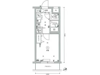 スカイコート蒲田弐番館(1K/4階)の間取り写真