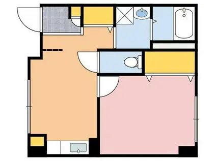 アイビスハイツ山下公園(1DK/1階)の間取り写真