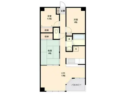 クレアハウス壱番館(3LDK/3階)の間取り写真