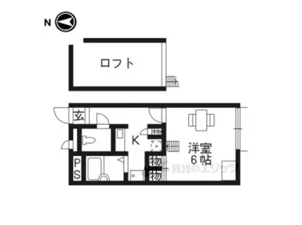 レオパレスボヌール(1K/1階)の間取り写真