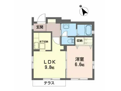 シャーメゾン快(1LDK/1階)の間取り写真