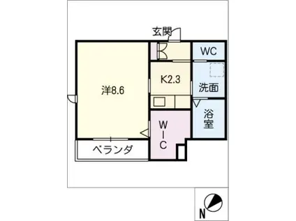 PREMIAGE(1K/3階)の間取り写真