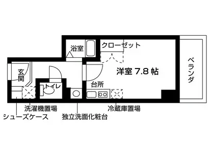 アヴァンセクール近畿大学前(ワンルーム/4階)の間取り写真