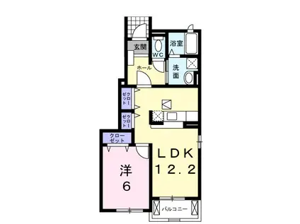 ソレイユアビタシオンA(1LDK/1階)の間取り写真