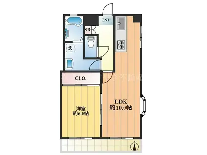 エクセレント(1LDK/3階)の間取り写真