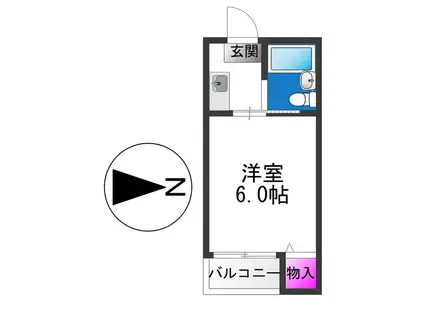 プレアール平野西(1K/5階)の間取り写真