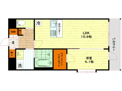 LA GRACE SENBAYASHI(1LDK/3階)の間取り写真