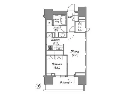 オーパスホームズ千駄木(1LDK/3階)の間取り写真