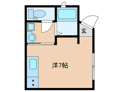 サウスヒルズII(ワンルーム/1階)の間取り写真